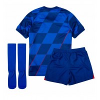 Camisa de Futebol Croácia Equipamento Secundário Infantil Europeu 2024 Manga Curta (+ Calças curtas)